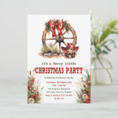 Invitation Fête de Noël rustique de l'Ouest (Debout devant)