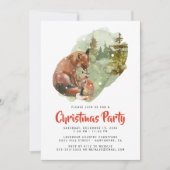 Invitation Fête de Noël rustique d'hiver (Devant)