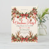 Invitation Fête de Noël rustique en forêt (Debout devant)