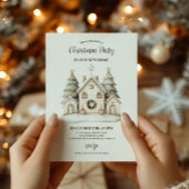 Invitation Fête de Noël rustique et neutre