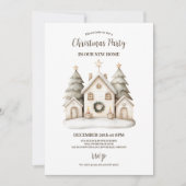 Invitation Fête de Noël rustique et neutre (Devant)