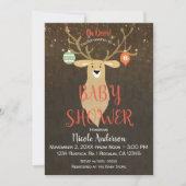 Invitation Fête de Noël Rustique Hiver Cerf Baby Shower (Devant)
