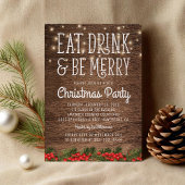 Invitation Fête de Noël rustique | Joyeux Fêtes