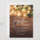 Invitation Fête de Noël rustique Mistletoe (Devant)