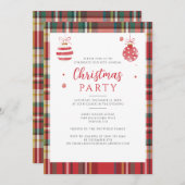 Invitation Fête de Noël rustique Plaid (Devant / Derrière)
