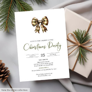 Invitation Fête de Noël Rustique Rouge Vert Terreux Minimalis
