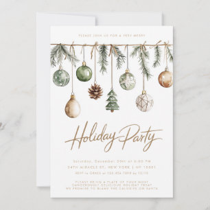 Invitation Fête de Noël rustique, simple et minimaliste