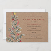 Invitation Fête de Noël Rustique Simple Traditionnelle autour (Devant)