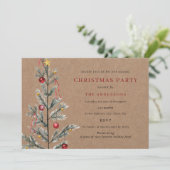 Invitation Fête de Noël Rustique Simple Traditionnelle autour (Debout devant)