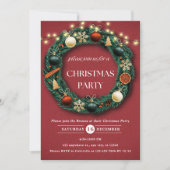 Invitation Fête de Noël Rustique Wreath (Devant)