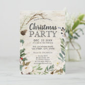 Invitation Fête de Noël Rustique Wreath White Birch (Debout devant)