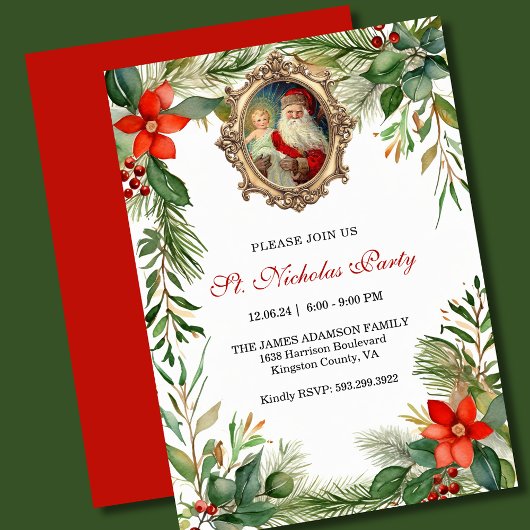 Invitation Fête de Noël Saint Nicolas Fête