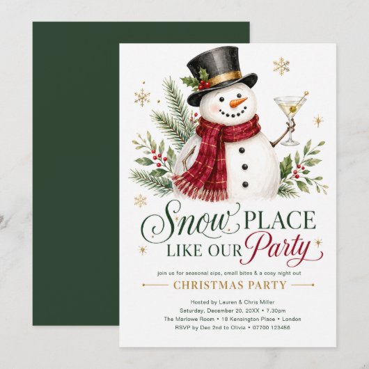 Invitation Fête de Noël sans pareil (Devant / Derrière)