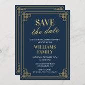 Invitation Fête de Noël Sauvez la date Marine (Devant / Derrière)
