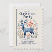 Invitation Fête de Noël scandinave nordique avec cerf (Devant)