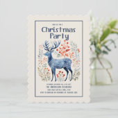 Invitation Fête de Noël scandinave nordique avec cerf (Debout devant)