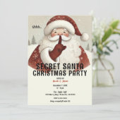 Invitation Fête de Noël Secrète Rustique et Fantaisiste (Debout devant)