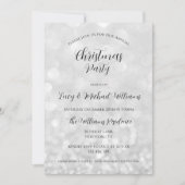 Invitation Fête de Noël Silver Bokeh (Devant)