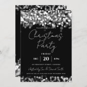 Invitation Fête de Noël Silver brillant (Devant / Derrière)