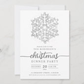 Invitation Fête de Noël Silver d'hiver moderne (Devant)