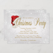 Invitation Fête de Noël Silver Snowflake (Devant / Derrière)