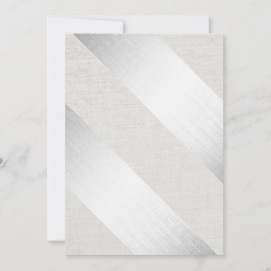 Invitation Fête de Noël Silver Stripes Classic Linen (Dos)