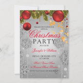 Invitation Fête de Noël Silver Winter Glam (Devant)