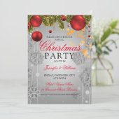 Invitation Fête de Noël Silver Winter Glam (Debout devant)