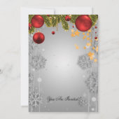 Invitation Fête de Noël Silver Winter Glam (Dos)