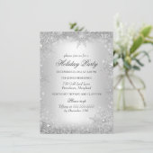 Invitation Fête de Noël Silver Winter Wonderland (Debout devant)