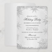 Invitation Fête de Noël Silver Winter Wonderland 2 (Devant / Derrière)