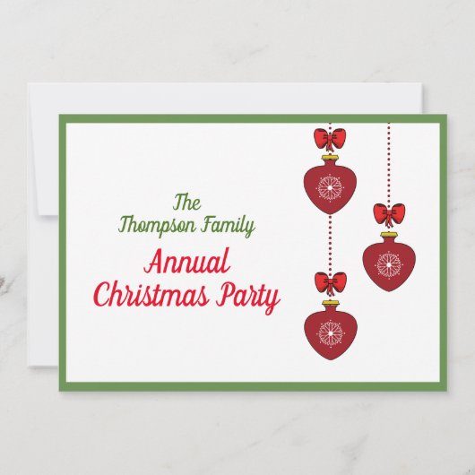 Invitation Fête de Noël simple (Dos)