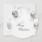 Invitation Fête de Noël simple Elagant blanc et argent (Dos)