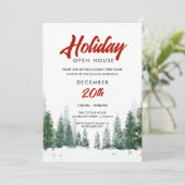 Invitation Fête de Noël simple Open House (Debout devant)