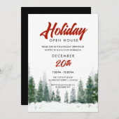 Invitation Fête de Noël simple Open House (Devant / Derrière)