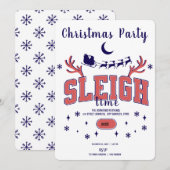 Invitation Fête de Noël Sleigh Blanche (Devant / Derrière)