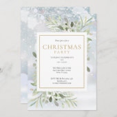 Invitation Fête de Noël Snowflakes (Devant / Derrière)