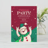 Invitation Fête de Noël Snowman (Debout devant)