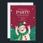 Invitation Fête de Noël Snowman<br><div class="desc">Une invitation à la fête de Noël dessinée à la main avec un bonhomme de neige en effervescence. Convient à tous les âges. (Photo de Freepik). La carte est facile à customiser avec votre libellé, police et couleur de police. Pas exactement ce que vous cherchez ? Tous nos produits peuvent...</div>
