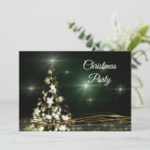 Invitation Fête de Noël Star Décorée & Golden Swils (Debout devant)