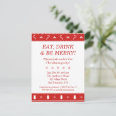 Invitation Fête de Noël Style Moderne Rouge et Blanc (Debout devant)