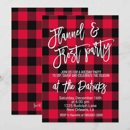 Invitation Fête de Noël super (Devant / Derrière)