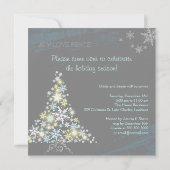 Invitation Fête de Noël super d'arbre de flocons de neige (Dos)