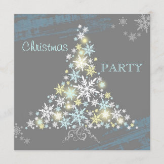 Invitation Fête de Noël super d'arbre de flocons de neige