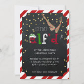 Invitation Fête de Noël sur le thème des elfes (Devant)
