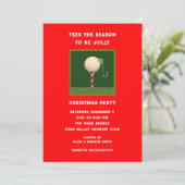 Invitation Fête de Noël sur le thème du golf (Debout devant)