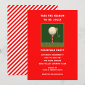 Invitation Fête de Noël sur le thème du golf (Devant / Derrière)