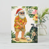 Invitation Fête de Noël sur le thème du golf à Hawaï (Debout devant)