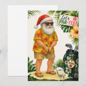 Invitation Fête de Noël sur le thème du golf à Hawaï (Devant / Derrière)