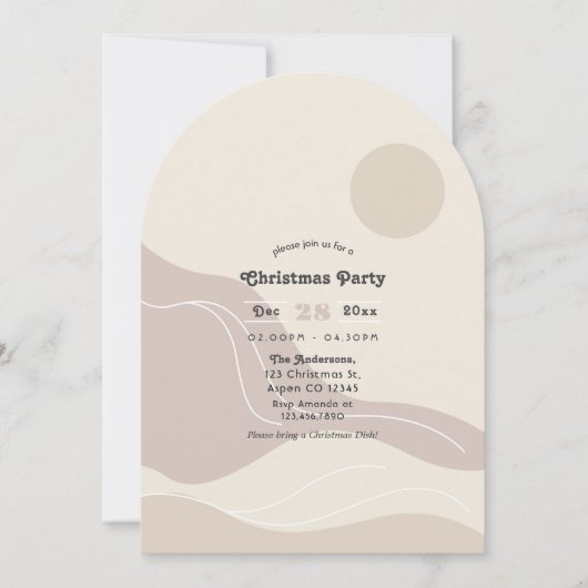 Invitation Fête de Noël sur une Arche Moderne Abstraite Minim (Devant)